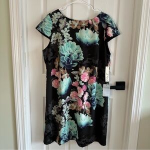 Eliza J Green and Blue Sheath Mini Dress with Flutter Cap Sleeves. New.size 16W